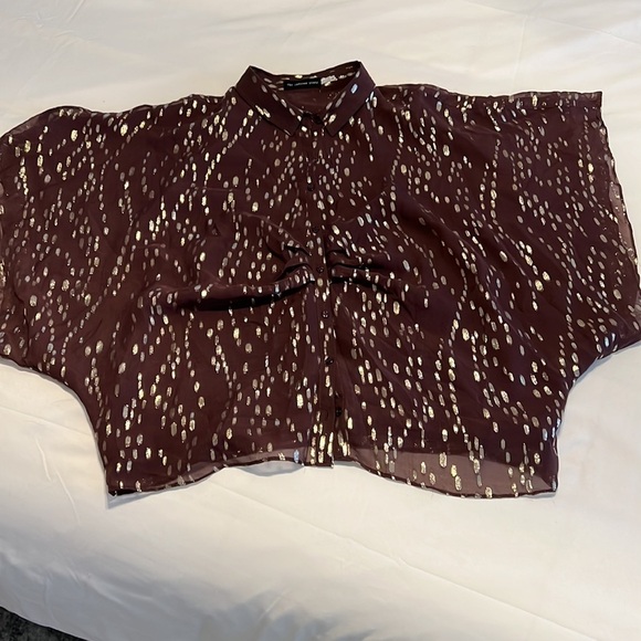 ANTHROPOLOGY ADDISON STORY sz P SILK CROPPED, BOXY, PARTY, GLITZ, LUXURIOUS - Picture 4 of 10